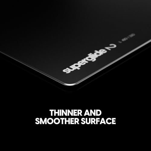 Image of Pulsar Superglide Glass Gaming Mouse Pad v2 ALUMINO-Silicate Glass Surface Anti-Slip Fully Molded high-Density Silicone Rubber 16.5in x 13in (L, Black)
