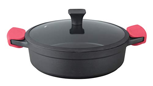 Cacerola Aluminio Mastercokk Eneide Con Tapa Cristal Templado Y Asas De Silicona, Sistema Pomos Fríos. (Ø32) En Oferta Cacerola Aluminio Mastercokk Eneide Con Tapa Cristal Templado Y Asas De Silicona, Sistema Pomos Fríos. Apta Todas Las Cocinas (Ø32 Cms)