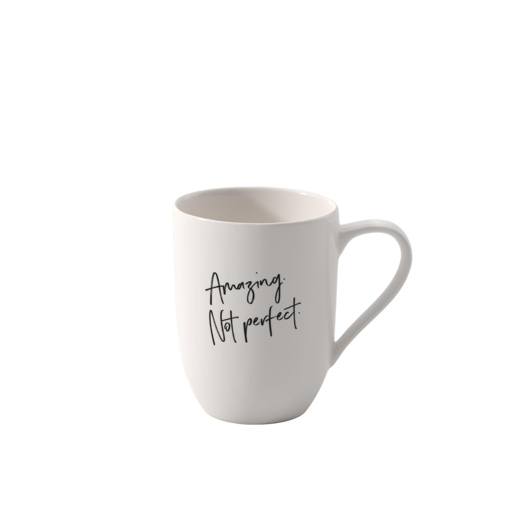 Villeroy & Boch - Statement, Mug, “I am Amazing Not Perfect”, 280 ml, Premium Porcelain, White