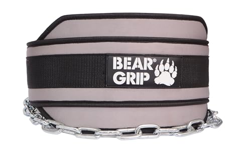 Bear Grip -Weighted Dip & Pull up Belt for Strength Training, Bodybuildng (Grey) - Image 2