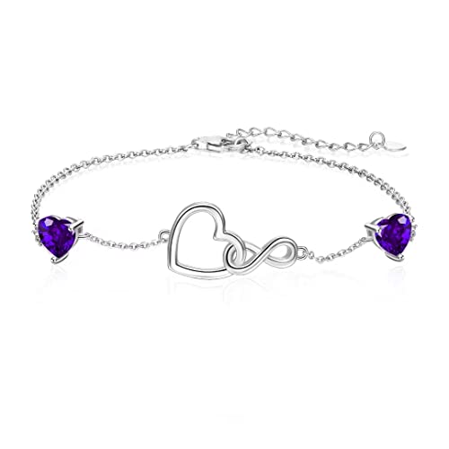 Qings Bracciale Cuore Infinito Braccialetti Viola
