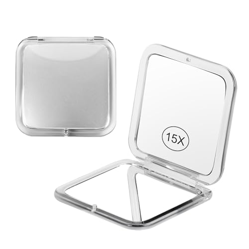 15x Magnifying Compact Mirror for Purses and Travel - Handheld 2 ...