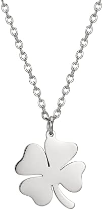 Klavertje vier hanger aan ketting - tin Klavertje vier hanger aan ketting - tin