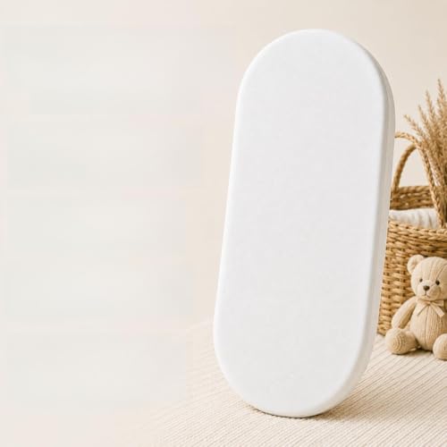 Matelas pour couffin Moïse – 72 x 26,5 cm, Matelas Kinder Flow pour couffin Moïse avec Housse Amovible, hypoallergénique et Lavable. (Blanc)