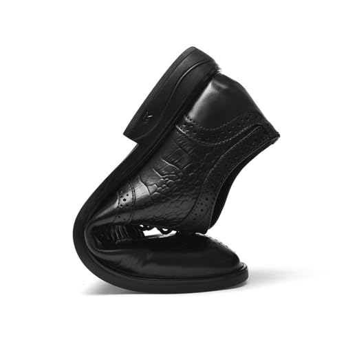 Men's Dress Shoes Large Size Brogue Crocodile Leather Lace up Casual Formal Autumn Breathable Oxfords for Work Wedding2