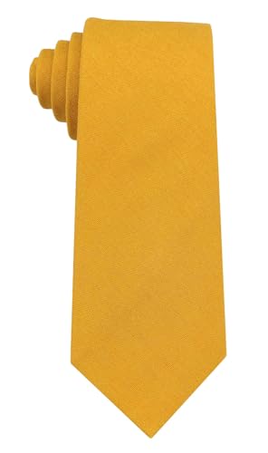 Image of Mens Solid Linen Ties - Regular Width Pattern Necktie for Men