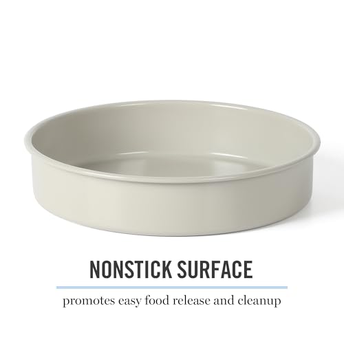 Martha Stewart Gallen 8-Inch Round Nonstick Carbon Steel Cake and Bake Pan – Cool Grey, Durable Bakeware for Even Baking and Easy Release - image 3