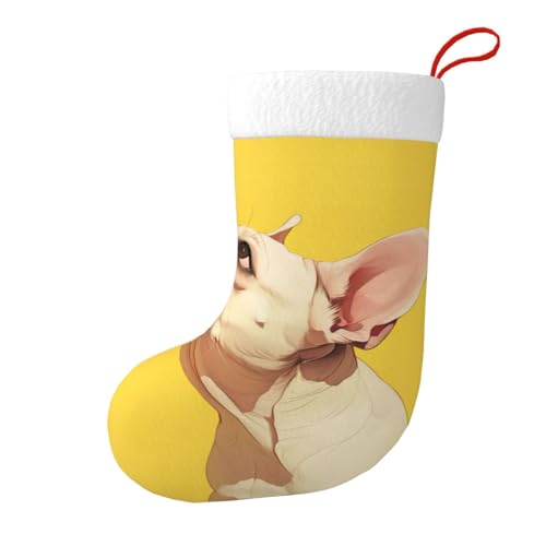 TTYDOKLA Calzini natalizi a tema con stampa bulldog francese con cane animale, calzini decorativi alla moda, ornamento festivo, Nero , Taglia unica