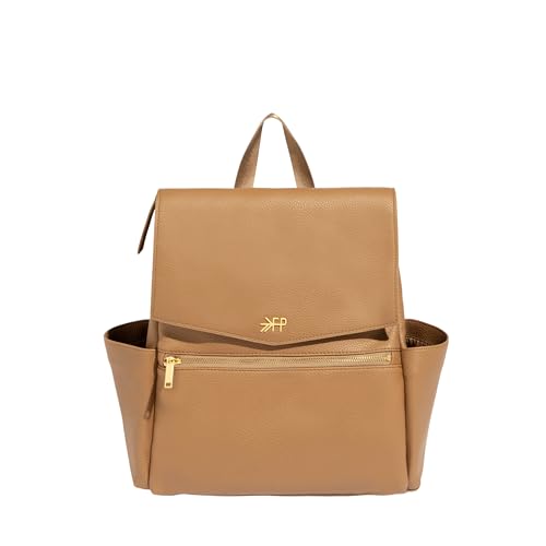 Image of Freshly Picked Mini II Diaper Bag Backpack – Premium Vegan Leather Small Baby Bag with Changing Pad, Compact, Lightweight & Stylish for Moms On-the-Go (Toffee)