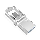 TOPESEL Memoria USB 64GB Tipo C USB 3.0 Dual 2 en 1 OTG Flash Drive Pendrives Impermeable, Mini Llave USB Portátiles para Samsung Galaxy S8, S8 Plus, Note 8, LG G6, V30, Google Pixel XL, Plata