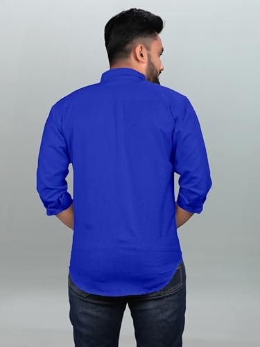 Image of Men Regular Fit Solid Spread Collar Casual Shirt