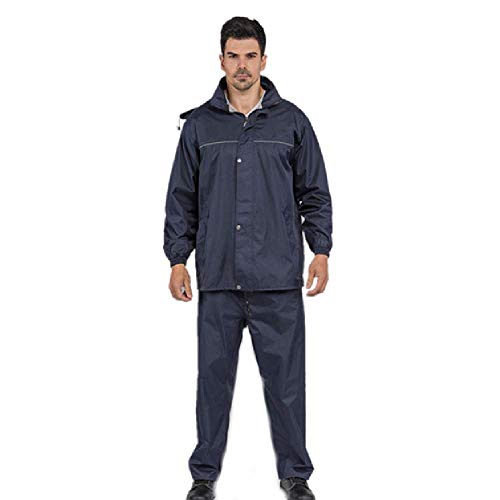 BETTERUU Men's Rain Suit Waterproof Lightweight Hooded Rainwear for Golf,Hiking,Travel (Jacket & Trouser Suit), XXXL