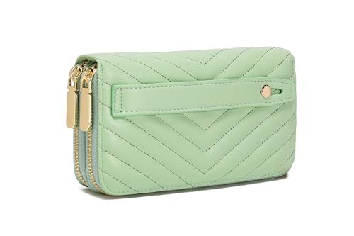 Image of Daisy Rose Dual Zipper Phone Clutch and Wallet for Women - RFID Blocking, PU Vegan Leather Multi-Card Organizer