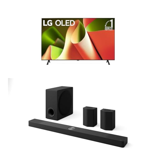 Image of LG 77-Inch Class OLED B4 Series Smart TV 4K Processor Flat Screen with Alexa Built-in (OLED77B4PUA, 2024),LG 9.1.5 ch. Sound Bar with Wireless Dolby Atmos Soundbar and Rear Speakers