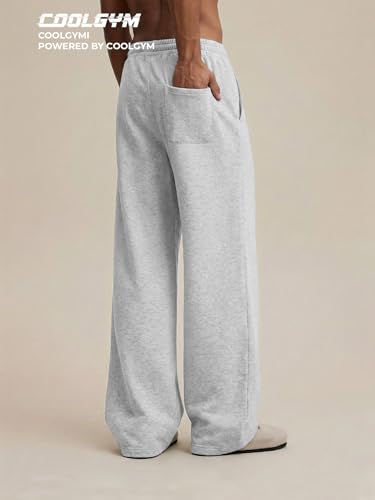 Image of Mens Baggy Sweatpants Wide Leg Loose Open Bottom Uncuffed Gym Casual Lightweight Y2K Pants Relaxed Pocket No Wrinkle