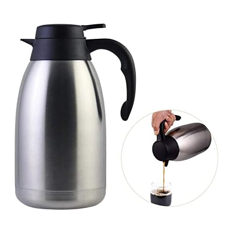 CozyKit Stainless Steel Thermal Coffee Carafe / Double Walled Vacuum Flask / 12 Hour Heat Retention / 1.5 Liter Tea, Water, and Coffee Dispenser Cover