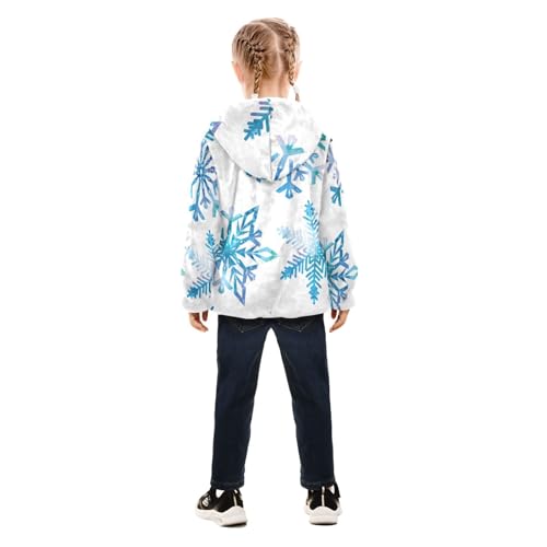 OTVEE Winter Blue Snowflake Kids Hoodie Jacket Fall Spring Full Zip Warm Outwear Coat4