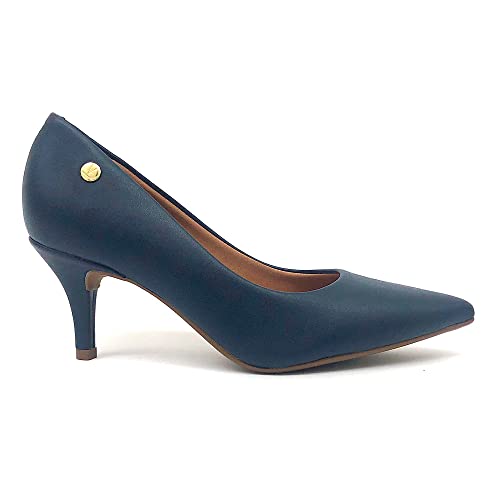 Sapato Feminino Scarpin Vizzano Salto Médio Bico Fino Azul Marinho - 1185.702 (37)