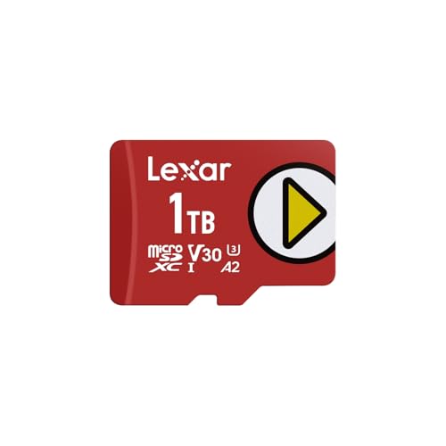 Lexar Play Tarjeta Micro SD 1TB, microSDXC UHS-I, hasta 205 MB/s Lectura,140 MB/s Escritura, Clase 10, U3, V30, A2, Vídeo 4K, Tarjeta de Alta Velocidad para Switch/Portable Gaming Devices/Smartphone