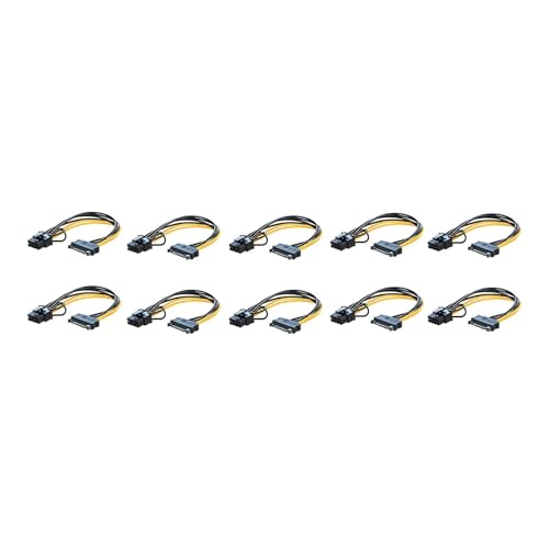 10 piezas cable conversor SATA 15 Pin a PCIe 8 Pin miniatura 4