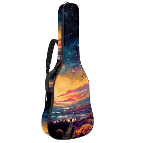 Housse de guitare acoustique 109 cm en tissu Oxford étanche avec motif étoile