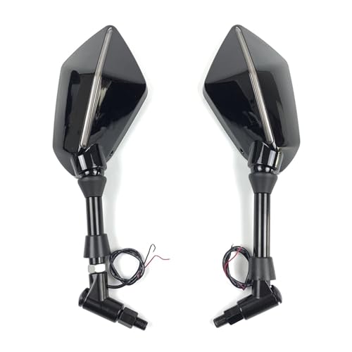 Rétroviseurs latéraux de moto avec lumière coque noire 8mm Suzuki