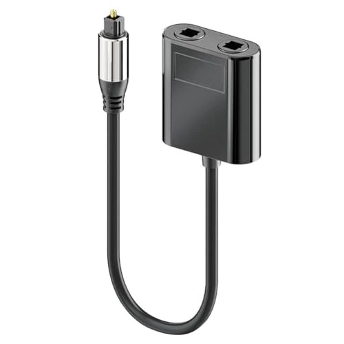 ARTIBETTER Optical Audio Cable Splitter-Black Fiber Optic Audio Splitter, Convenient Audio Splitter Connector 1-in-2 Out Optical Fiber Splitter for DVD Player, Sound Bar, CD Player(Black)