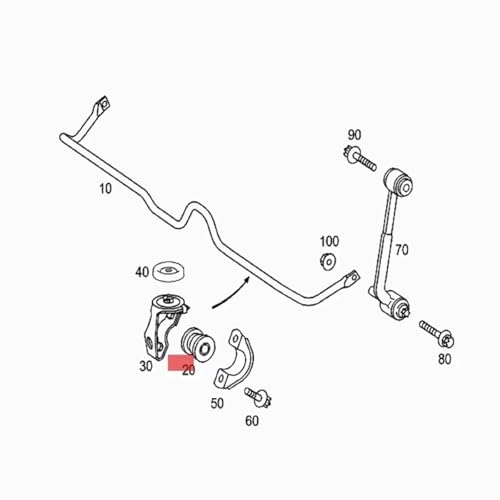Buje de barra de torsión trasera A2033260181 para Benz W203 C209 set de 2 6