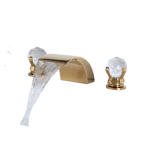 Grifo para lavabo de baño en cascada doble manija control preciso 3