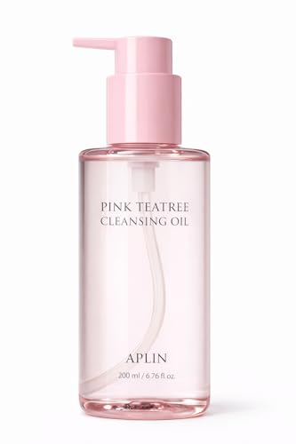 aplin Pink Tea Tree Cleansing Oil, Oil Cleanser for Face, Makeup Blackhead Remover, Korean Skin Care 6.76 fl oz(200ml)