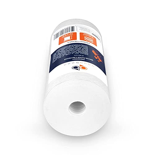 Aquaboon 5 Micron 10 x 4.5 Whole House Water Filters Cartridges Replacement Set of Carbon & Sediment Filters Compatible with FXHTC, DGD-5005, 8 Pack