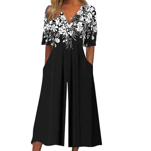 CBZDJX Jumpsuits for Women 2026 Summer Trendy Wrap V Neck