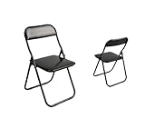 Fremego 1/6 Scale Chair Model,2pcs Plastic Folding Chair Mini Chair Furniture Props Scene Accessory for 12inch Male/Female Action Figure (Black)