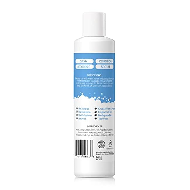 Soothing Hypoallergenic Cat Shampoo ¨C Easy at-Home Cat Grooming | Deodorizes | Gentle & Anti-Itch | Natural & Allergy-Safe Cat Shampoo Sensitive Skin ¨C Fragrance Free | 9 fl oz-rnDGkvLn