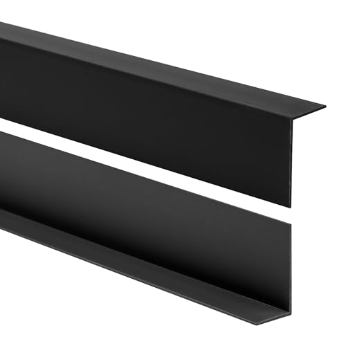 Quest Angolo di protezione per bordi in PVC, senza nastro adesivo, listello angolare e paraspigoli, profilo angolare, 50 x 20 mm, 100 cm, colore nero