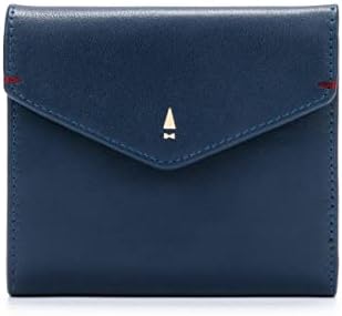 Gnome & Bow - Envelope Flap Small Bifold Wallet Blue - Waxed Leather - Travel Wallet with Credit Card Holder, Coin Pouch and SIM Slot - Slim, Sleek, Multiple Pockets and RFID Blocking Technology