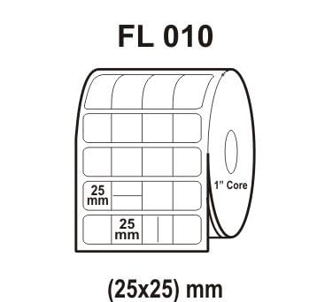 Flexi Barcode Labels (FL 010) :Size : 25 mm X 25 mm : 28000 Labels + Wax Ribbon