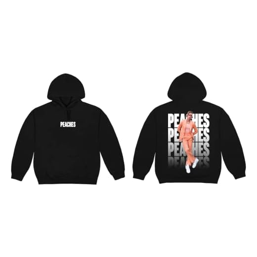 Justin Bieber Official Peaches Hoodie — Unisex Pullover Sweatshirt Front And Back Print (Black)