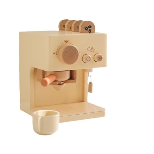 VNLCPX Cafetera Juguete de Madera, Utensilios de Cocina de Madera para Niños, Cocinita Infantil, Juego de rol de Barista Regalo, para Niños de 3+ Años