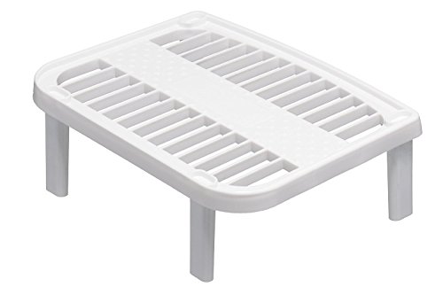 HomeOutdoor® Armario de cocina apilable pequeño organizador blanco/elevador/estante StoreMore & Find Easily, 25 x 20 x 9 cm