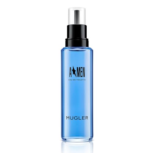 MUGLER A*MEN Eau de Toilette Rechargeable, Parfum pour Homme Boisé Oriental Gourmand, Parfum Masculin