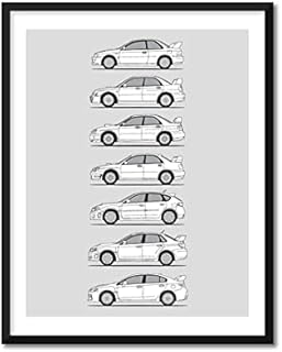 Sub Tecnica International World Rally eXperimental Rally Car Generations Inspired Poster Print Wall Art Handmade of the History and Evolution (16x20" Print (Unframed), Satin Paper)