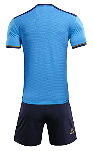 KELME Soccer Jersey Uniform Set Kids Adults Boys Girls - Soccer Jersey and Shorts Athletic Sport Team Youth Football Jersey (Blue/Dark Blue, Small) - Thumbnail 2