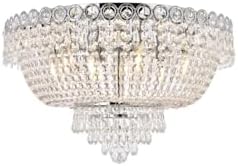 Elegant Lighting 1900F20C/RC Royal Cut Clear Crystal Century 9-Light, Single-Tier Flush Mount Crystal Chandelier, Finished in Chrome with Clear Crystals