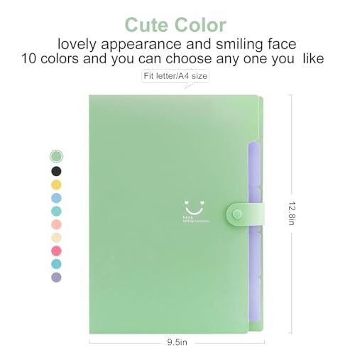 Image of Corslet Aesthetic Stationery Set: 6 Pastel Double-Ended Highlighters and 5-Pocket Expanding File Folder with Labels for Bible Journaling, School & Office