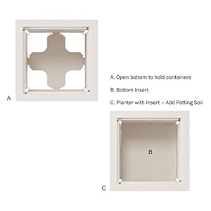 Lattice design planter box 1475 inch square decorative outdoor flower or plant pot front porch patio and garden decor by pure garden white  urban country home decor