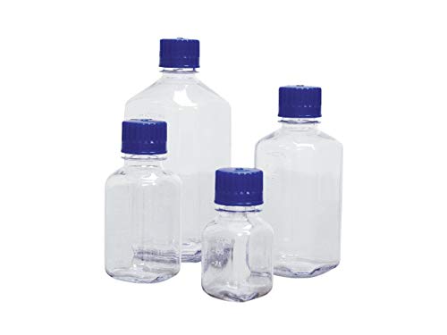 Frey Scientific Square Polycarbonate Media Bottles - 500 mL - Pack of 6