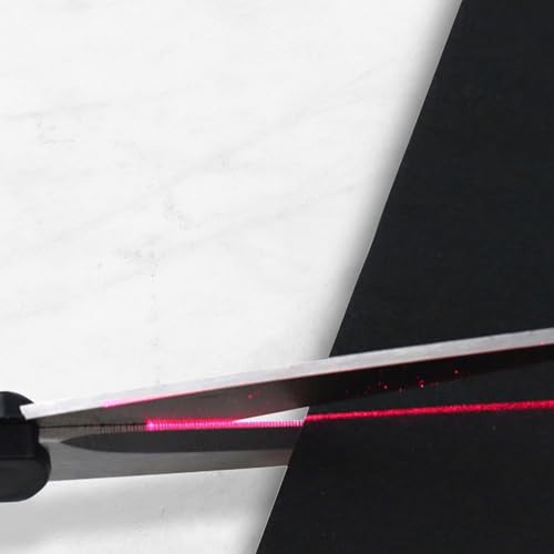 FISHTEC Schere mit Laserführung - Zeichnet eine gerade Linie auf der zu schneidenden Fläche - Klingen aus Edelstahl - Ergonomischer Griff - Für Küche, Näharbeiten, Freizeitbeschäftigung - 22 CM