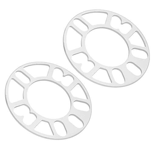 Hapivida Separadores de Rueda, 5mm Espaciadores de Aluminio para Ruedas de Coche Espaciadores de Rueda de Placa Gruesa Universales para Perno 4/5 3,1 Pulgadas ID 5,9 Pulgadas OD (2Pcs)