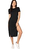 vestido negro corto suelto Hecho de tela suave y ligera, se siente bien en la piel y es cómodo de llevar